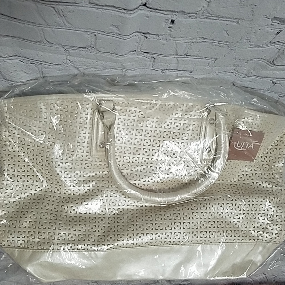 New! Ulta  Metallic White Tote